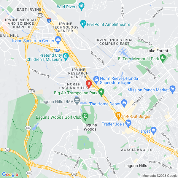 Laguna Kitchen and Bath location map: 23030 Lake Forest Dr. # 100, Laguna Hills, CA
