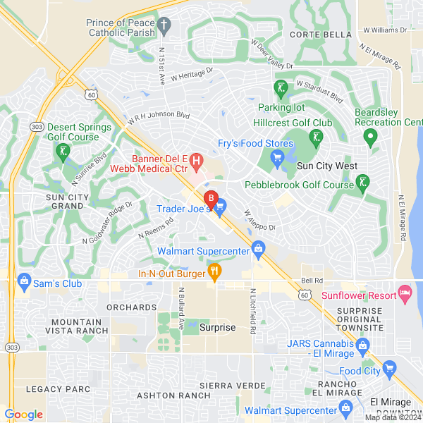 Char Wheeler-Riley, REALTOR (Home Realty) location map: 14245 W Grand Ave #1, Surprise, AZ