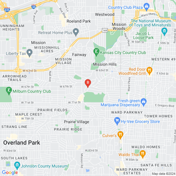 REconstruct location map: 6720 Tomahawk Rd, Mission Hills, Kansas