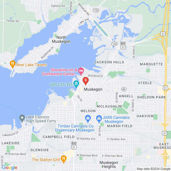 Embark Financial Partners location map: 380 W. Western Ave, Muskegon, Michigan