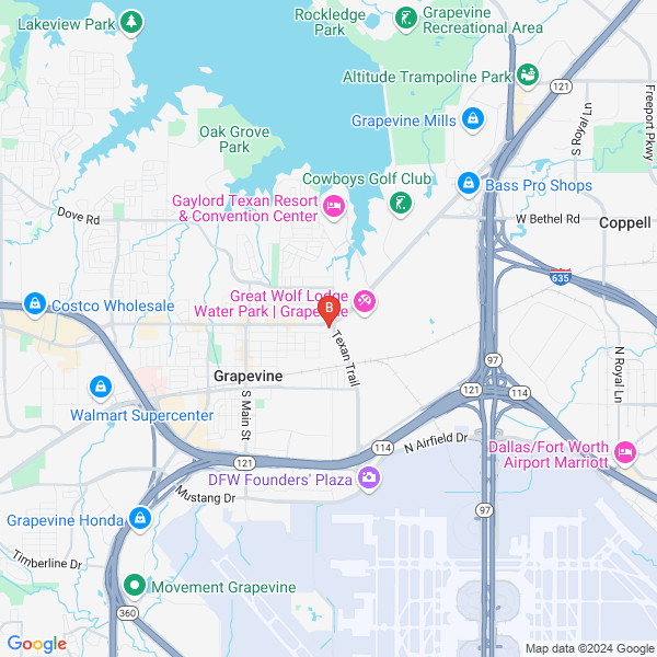 Grapevine Concrete location map: 1000 Texan Trail, Grapevine, TX
