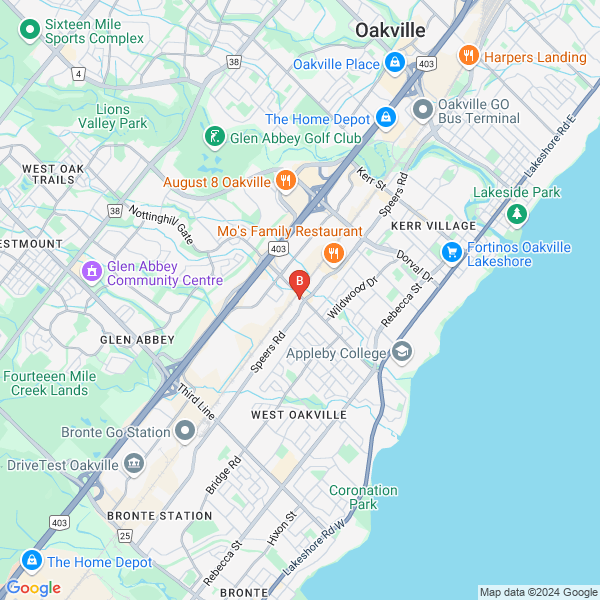 Oakville Rustproofing location map: 670 Fourth Line, Oakville, Ontario