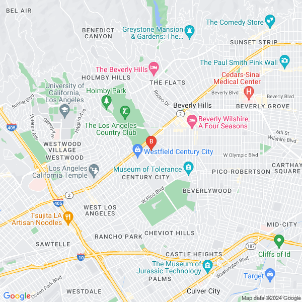 Tus Abogados de Accidentes Los Angeles location map: 1925 Century Park E 3rd floor ste 350, Los Angeles, California